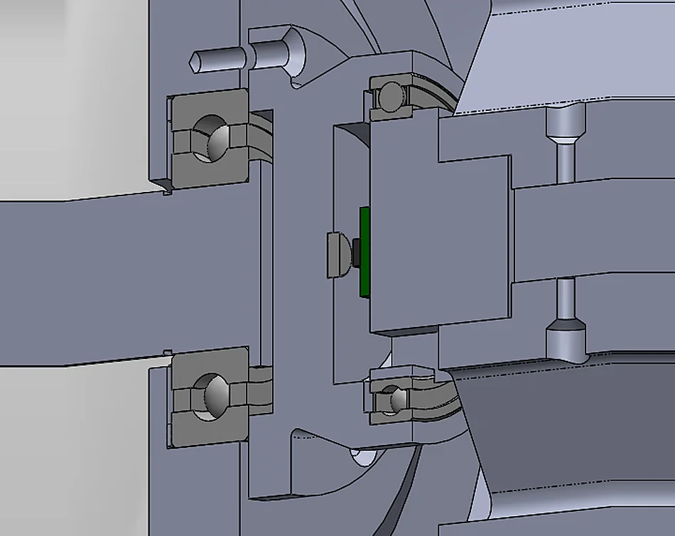 Revised layout with a split shaft and the encoder carried inside it
