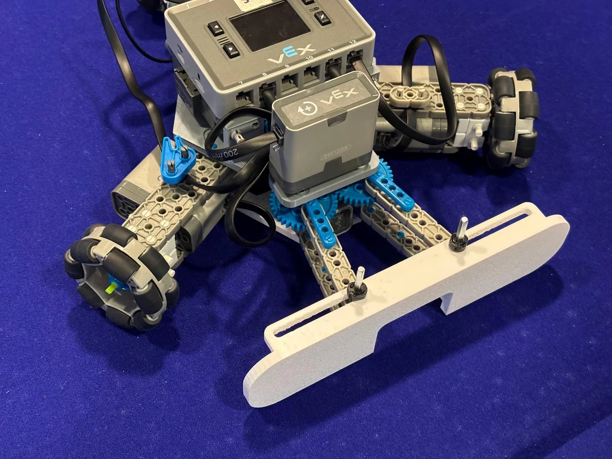 The complete robot showing the striking face extended