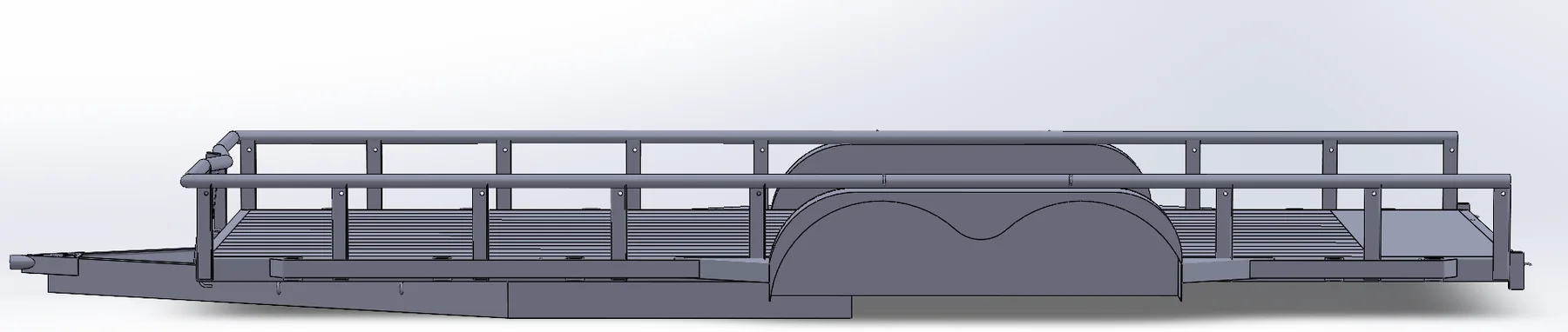 Side elevation of the CAD trailer model for comparison
